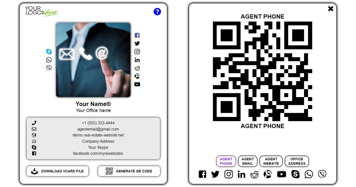 Agent Virtual Card - E REALTY SERVICES CORP